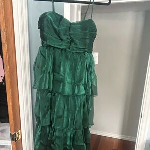 Elegant Green Ruffled Dress petal & pup